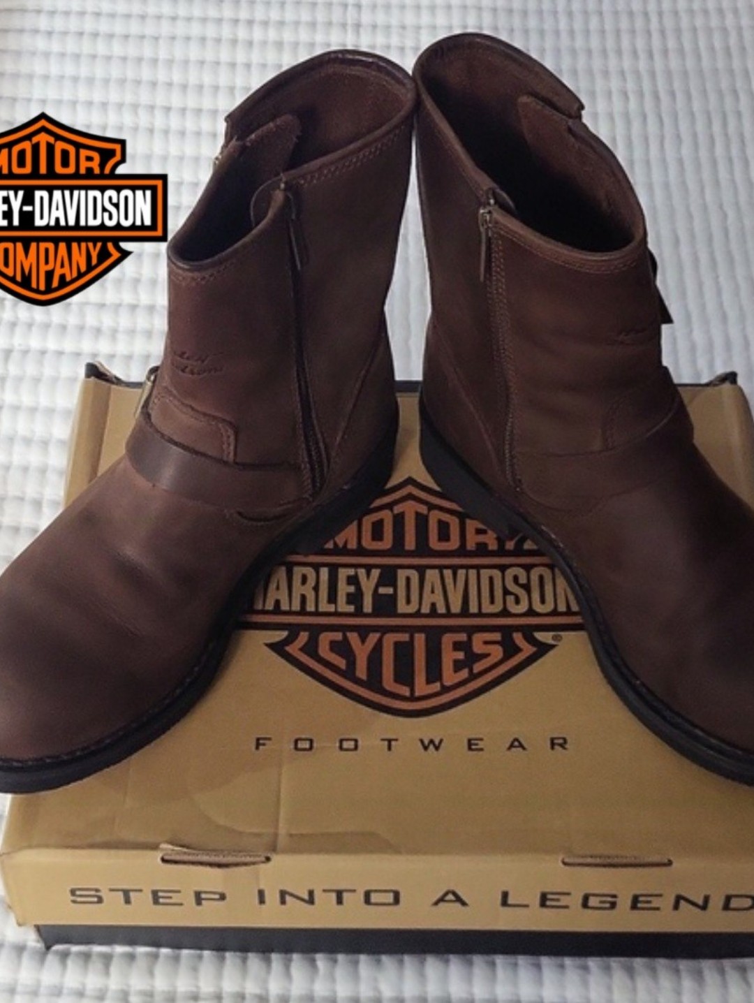 Harley Davidson Short Zip Engineer Boots Mens 11 Intrepid Design